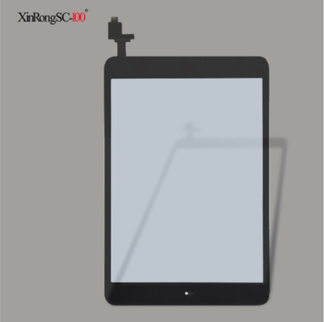 Für iPad Mini 1 2 Mini1 Mini2 A1432 A1454 A1455 A1489 A1490 A1491 Lcd Touch Screen Digitizer + IC Chip anschluss Flex + Schlüssel Taste: only black touch