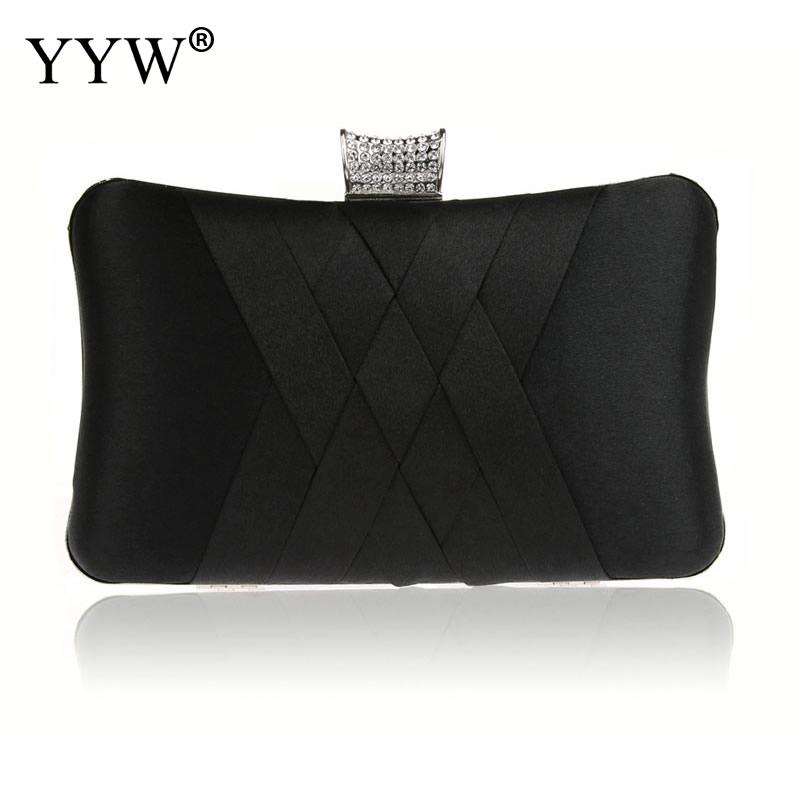 YYW Frauen Abendgesellschaft Neue Dame Handtasche Mit Kette Schulter Handtaschen Bolsas Mujer Kleinen Geldbeutel Schild Kupplungen: Schwarz
