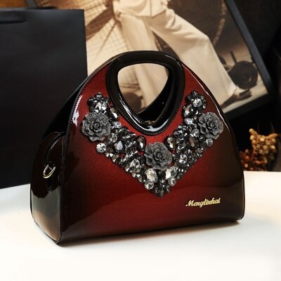 spring dumpling bag leather shoulder Messenger bag female middle-aged mother bag: Red