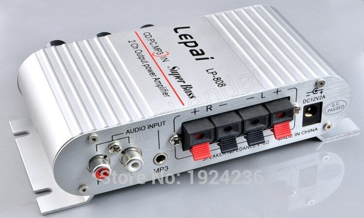 20w 12v mini bil lepy hi-fi digital  lp808 2ch udgangsforstærker usb fm funktion effekt bilforstærker