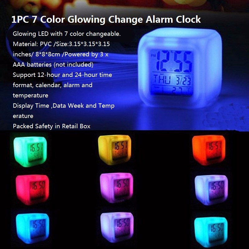 Reloj electrónico Digital LED de mesa, reloj despertador ajustable con brillo, reloj colgante de pared a la con Cable USB, reloj de pared