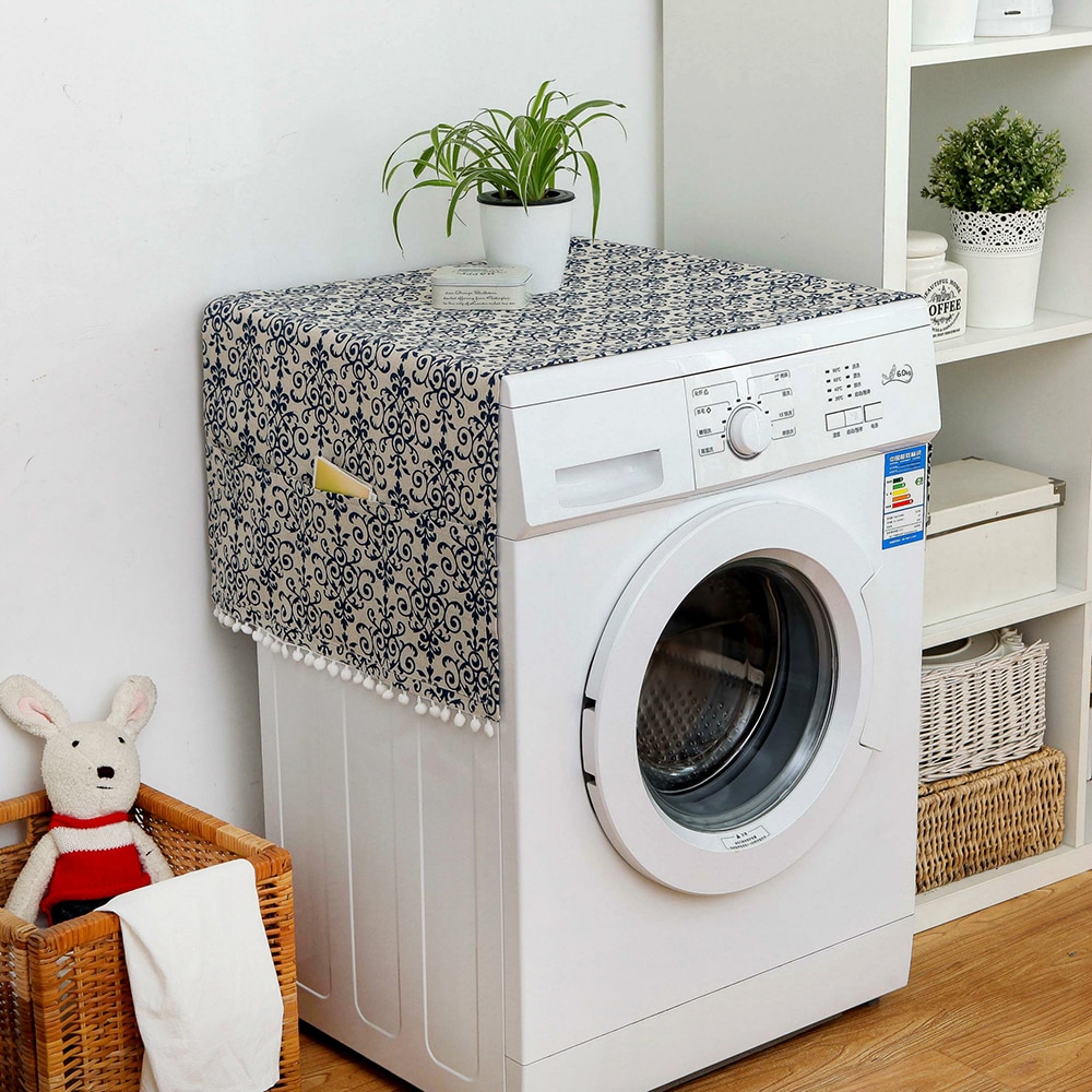 Køleskab klud vaskemaskine dækning vaskemaskine dæksel støv dække hjem organisation