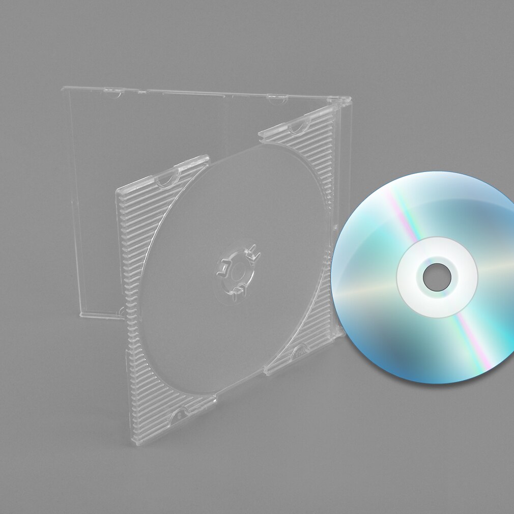 50pcs Set 3 Inch 8CM Portable Transparent CD Case Standard Size DVD CD Cases Holder Storage Hard Box