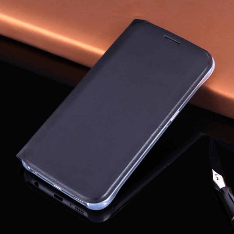 Slim Wallet Holster Original Leather Case Flip Cover Card Holder Sleeve Bag For Samsung Galaxy S6 G920 / S6 Edge G925 5.1inch: For Galaxy S6 / Black