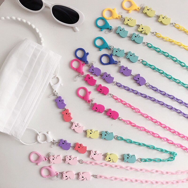 Cadena colgante de Koala para gafas de sol para mujer, cadena de cuentas para mascarillas, colgante, a la