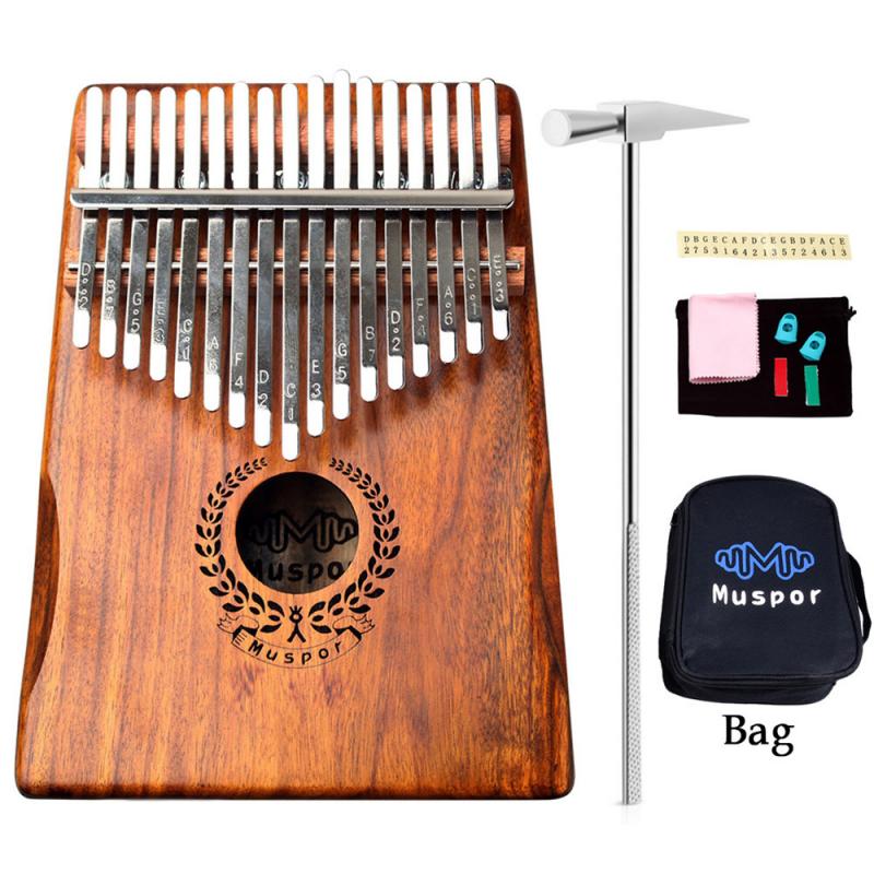 Wooden 17 Keys Kalimba Thumb Piano Acacia Mukalinba Finger Harp Musical Instruments Finger Piano Christmas