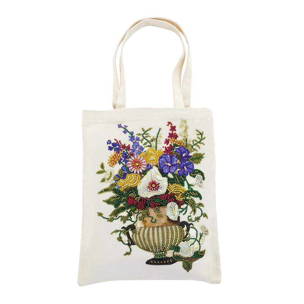 Diamant Schilderen Tote Bag Herbruikbare Duurzaam Diy Diamant Art Handtas Opvouwbare Opbergtas Kruissteek Borduren Kit Art Craft: 1PCS-F