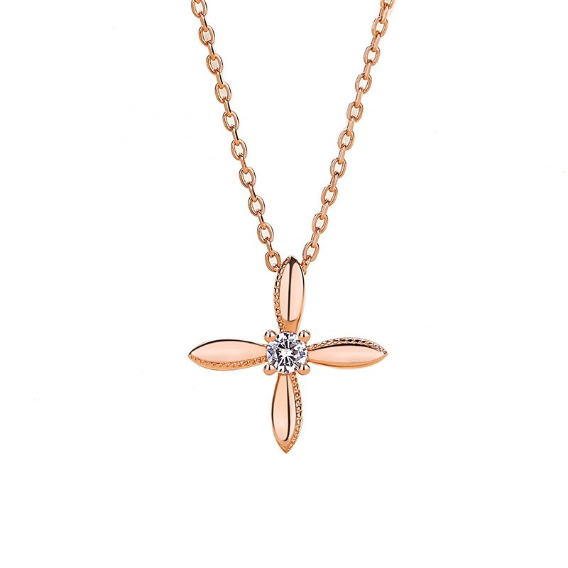 Coolkala Internet Celebrity Klavertje Vier Ketting Sterling Zilveren Mori Stijl Ins Stijl Choker Rose Goud Vier-C