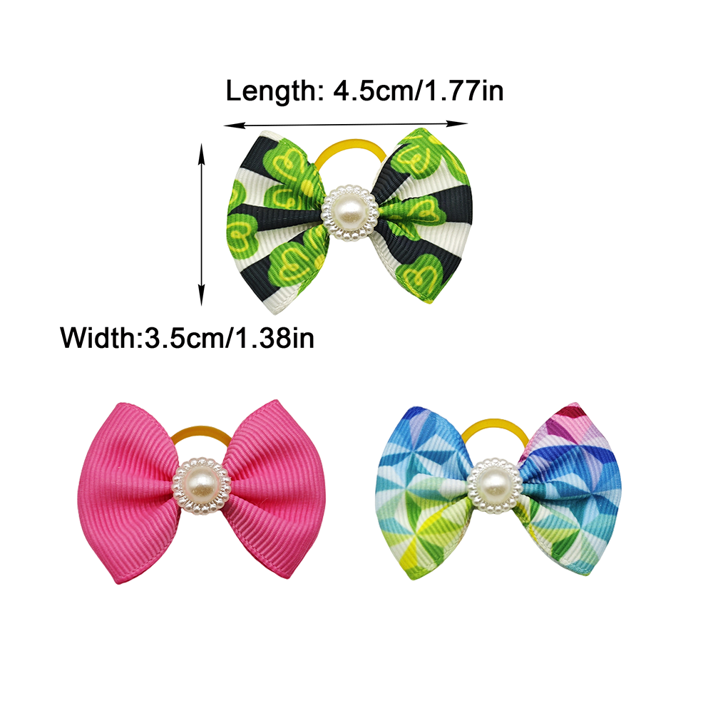 10 piezas de lazos para perros, cinta bonita, accesorios para perros, cuatro tipos, 36 colores, lazos para el pelo para mascotas con banda de goma elástica, de navidad
