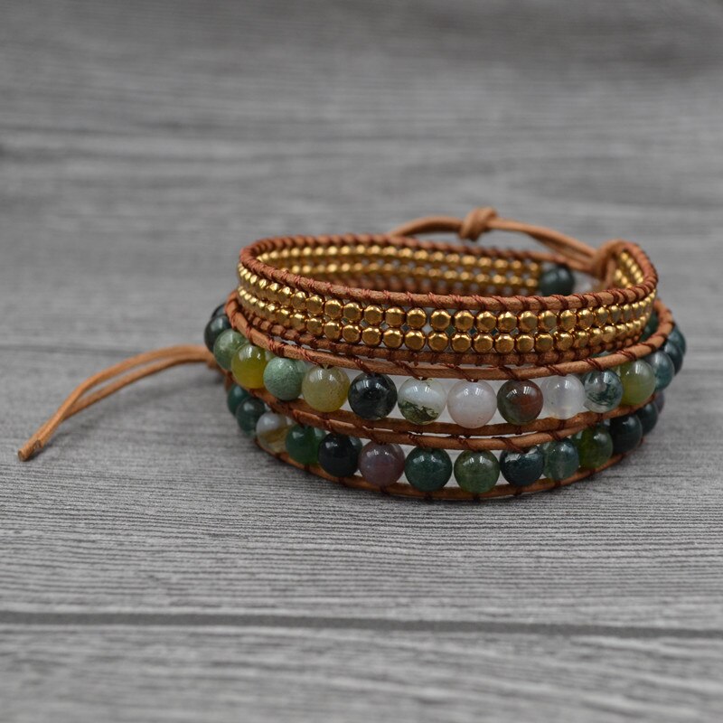 and America to restore ancient ways multilayer India stone beads manual female bracelet copper bead beaded bracelet