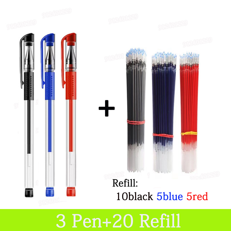 Lot Black Red Blue Signature Neutral Pen Rod Business Office Write Student Stationery Exam Replaceable Refill Ball-Point Pen
