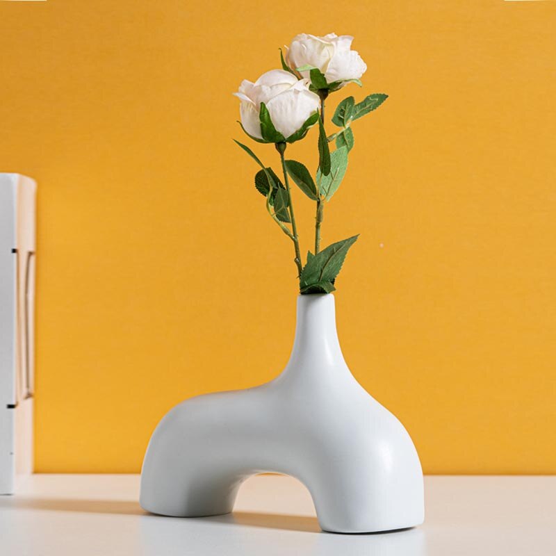 NIFLHEIM Ceramic Abstract Alien Vase Modern Decorative Planter for Flowers Decoration Home Luxury Wedding Centerpiece