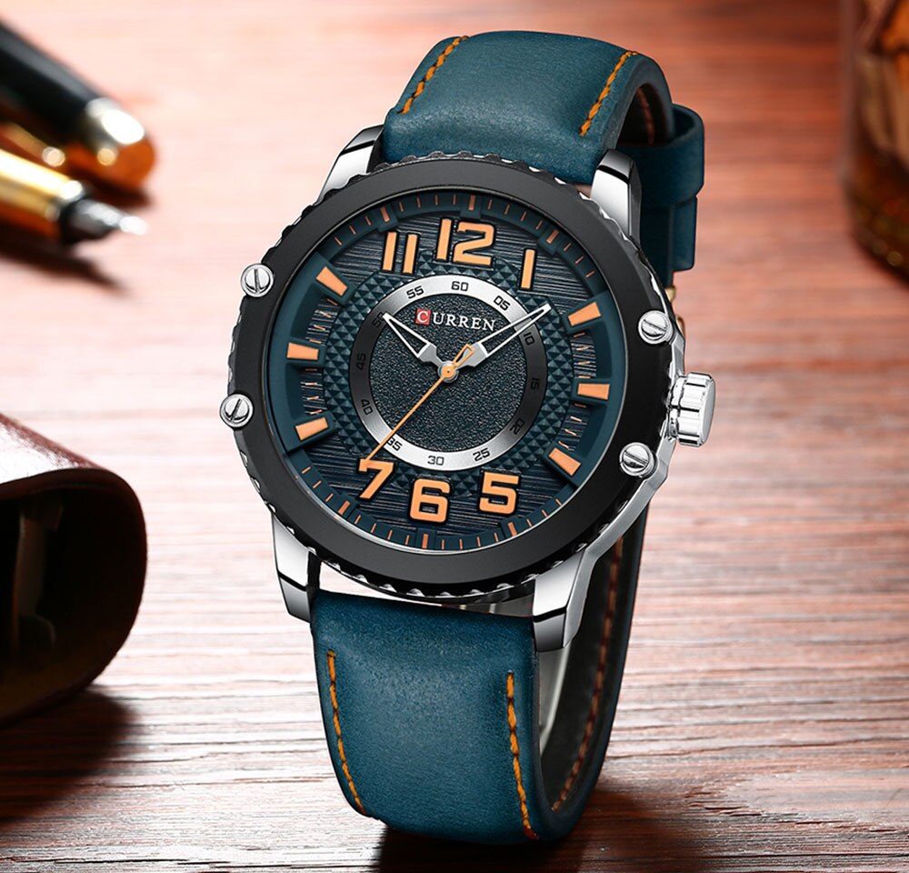 Casual Lederen Horloge Voor Mannen Stijl Business Quartz Horloges Relojes Hombre Unieke Klok Mannelijke Horloges