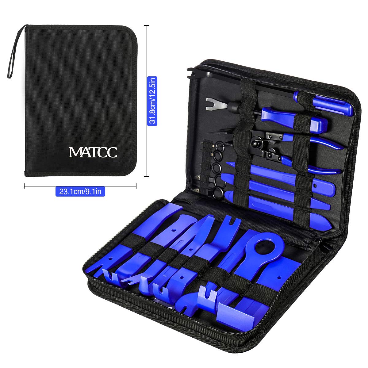 19pcs Car Audio Interior Disassembly Tools Trim Removal Tool Car Panel Door Audio Trim Removal Tool Kit Car Pry Removal Tools