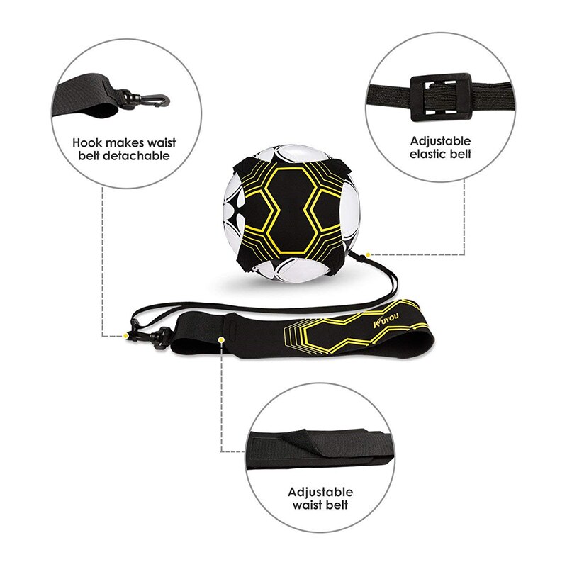 Solo Praxis Hand-freies FußBall Trainer Gürtel Kontrolle Fähigkeiten trete Ball FußBall Gurt Ausbildung Einstellbare Elastische Hilfe Ausrügestochen