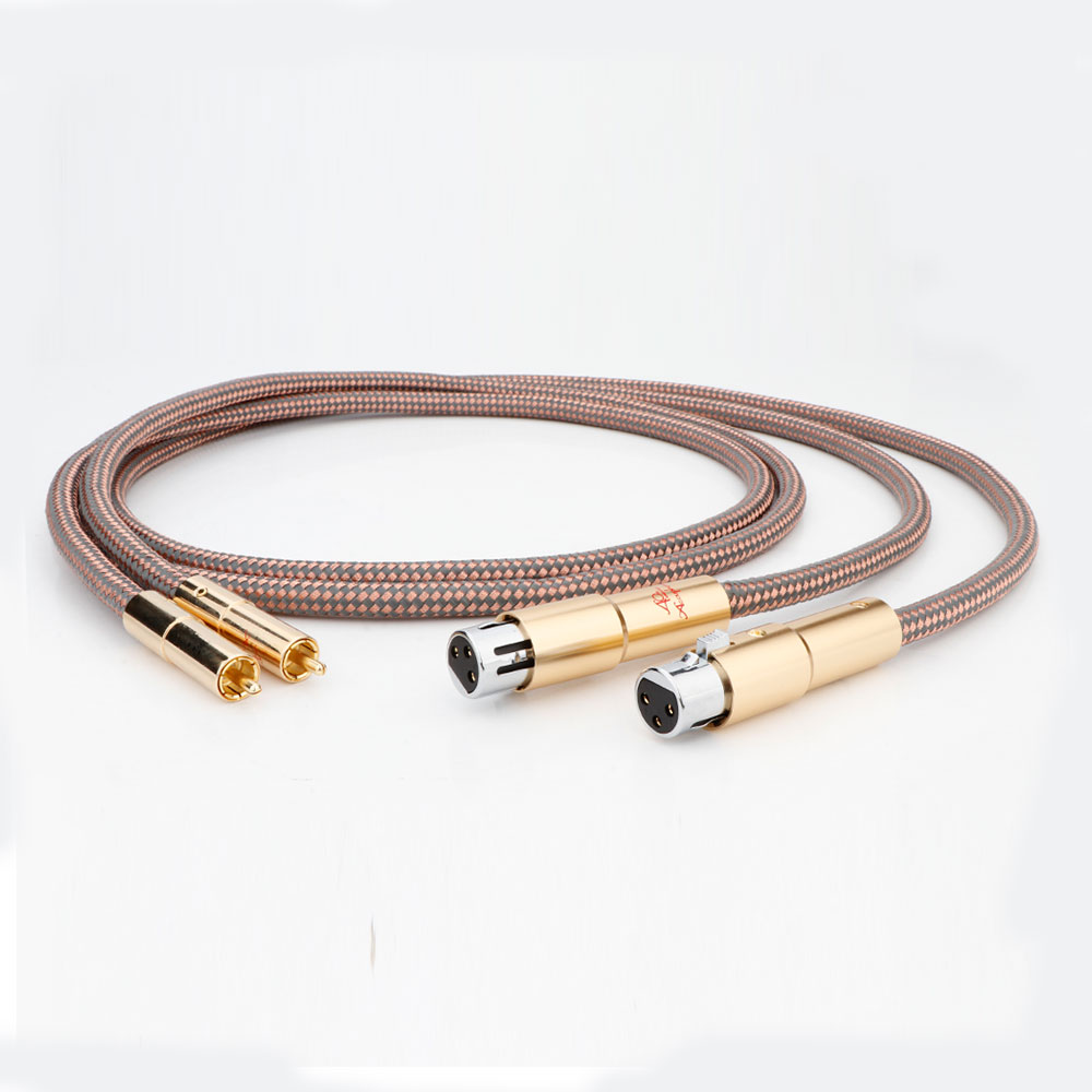 par accuphase 40th jubileums hifi xlr-kabel ledning occ xlr hann-til-hunn-linje høy renhet oksygenfri kobberkabel: Grå / 2m