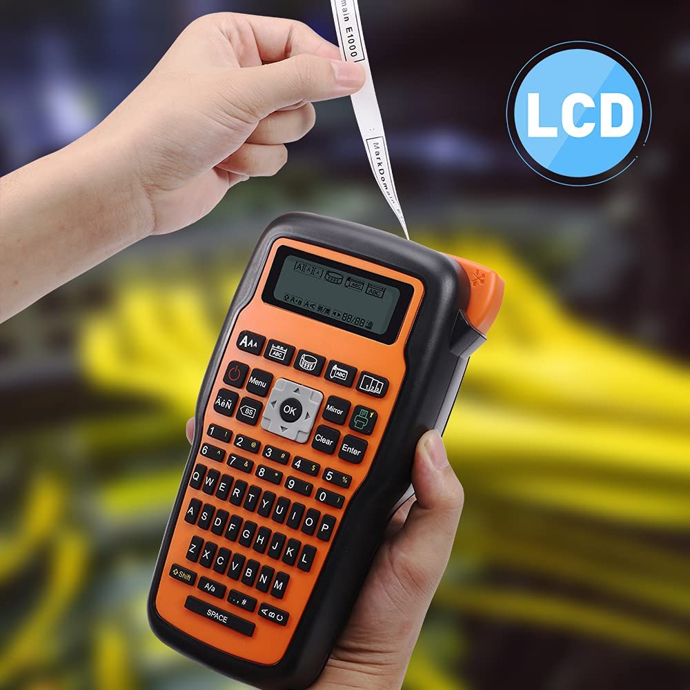 Etiquetadora portátil E1000 PRO, Compatible con cinta de TZe-231 Brother, teclado QWERTY térmico inalámbrico, máquina etiquetadora de múltiples símbolos
