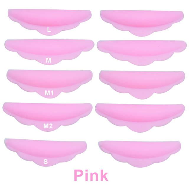 Zestaw do podnoszenia rzęs 5 para podkładka silikonowa rzęsy Perm podkładki przedłużanie rzęs akcesoria 3D zalotka aplikator narzędzia: 5 pairs pink