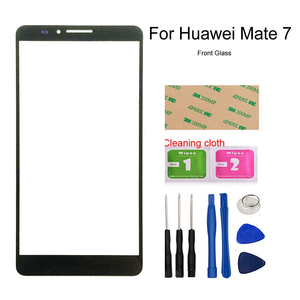 Mate 9 Mobile Écran Tactile En Verre Extérieur Pour HuaWei Mate 9 8 7 Mate9 Mate8 Mate7 Avant Remplacement de Panneau de Verre: Mate7 Black
