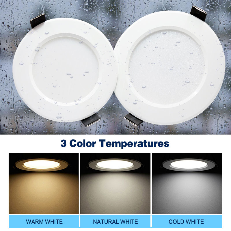Dimbar vanntett led downlight  ac220v 230v 5w 7w 9w 12w 15w 18w 24w led innendørs lampe innfelt led spotlys for baderom