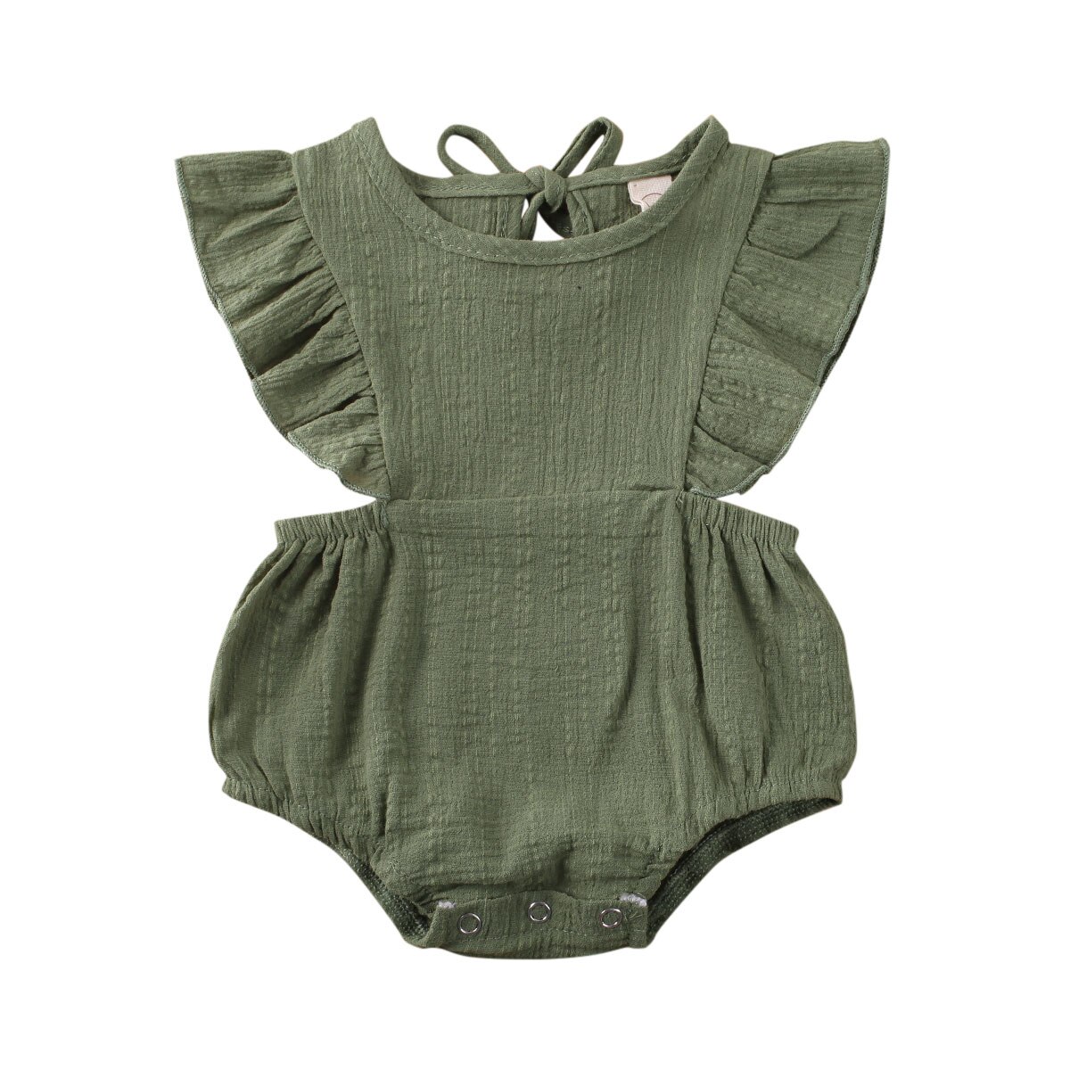 Neugeborenen-, kleinkind-, säuglings-, babykleidung für mädchen und jungen aus baumwolle und leinen, rüschenbody, Overall, sommeroutfit, sonnenanzug 0-12m: Grün / 9m