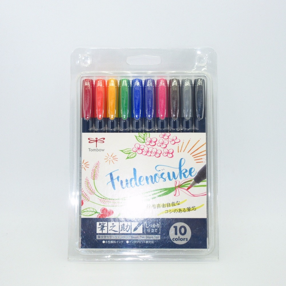 Tombow Markers Water-Based Pigment Ink Calligraphy Lettering Pens Brush Marker Pens Fudenosuke Pens Set Japan
