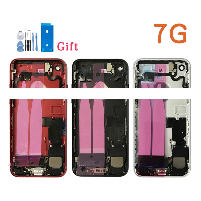Full Housing for iphone 7 Plus 7Plus Back Battery Door Cover Middle Chassis Frame with Flex Cable Replacement Parts Assembly