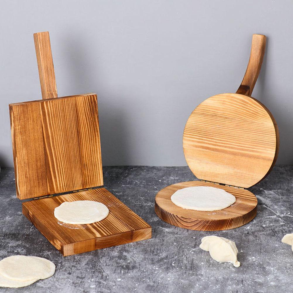 Wooden Dough Pressing Tool Dough Presser Dumpling Skin Press Tool Mold Baking Dumpling Kitchen Pastry Wrapper Tool Making E9O7