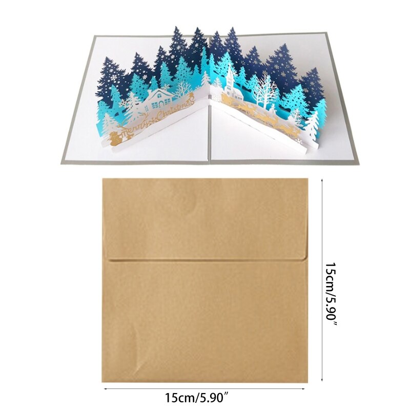 Feliz navidad tarjetas 3D UP rojo navidad de Navidad decoración de invierno cortado Año: a