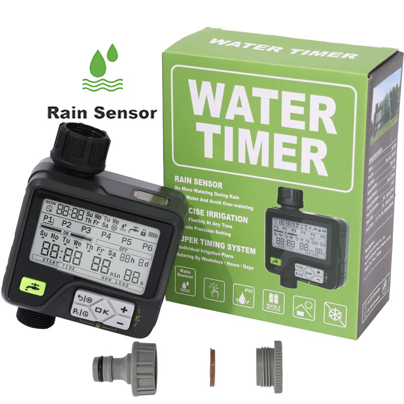 Watering Timer with Rain sensor Irrigation Timer Waterproof Water Level Sensor Automatic Watering System Irrigation Controller