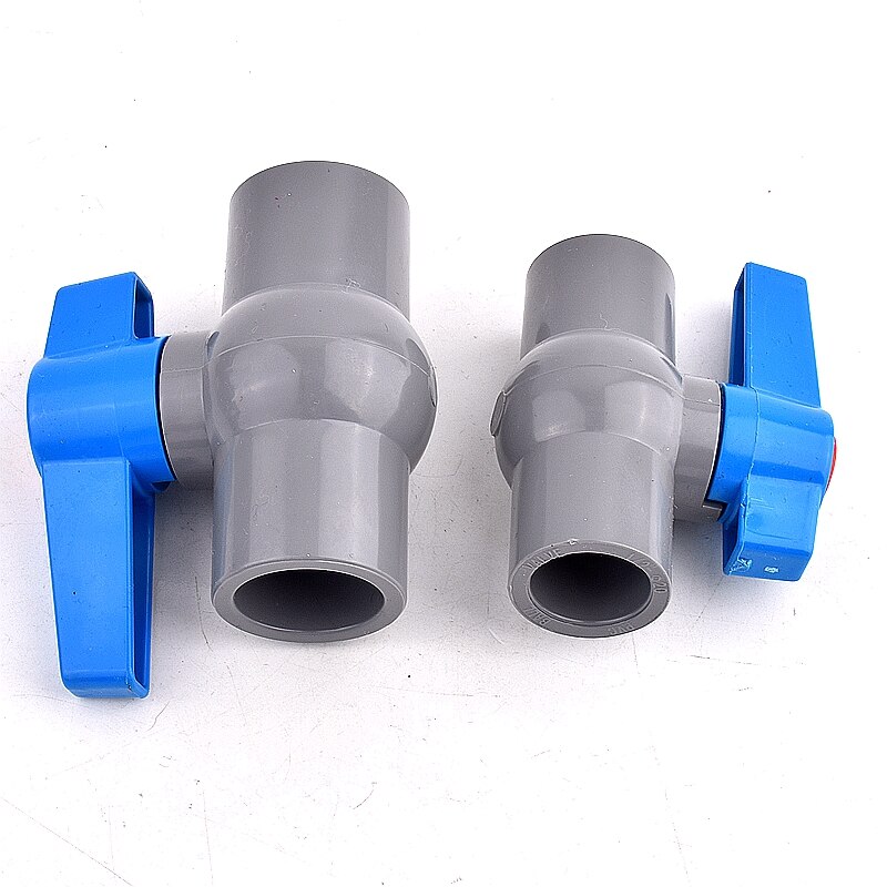 ID 20~63mm PVC Pipe Ball Valve, Aquarium Fish Tank Joint Adapters Garden Watering Irrigation Water Tube Connector Pipe Switch
