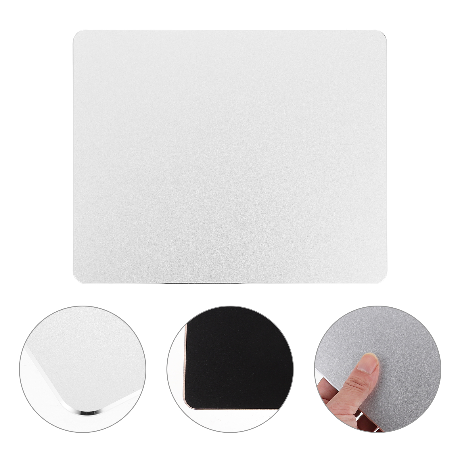 Square Mat Desktop Pad Office Mat Desk Metal Cushion: Silver22x18cm