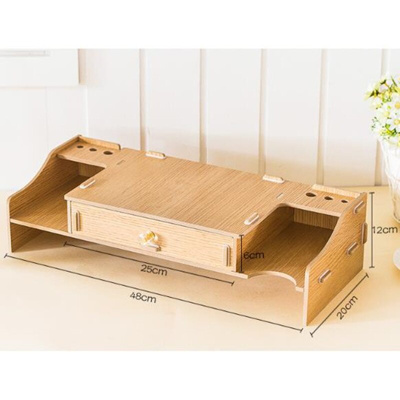 Montaje de Monitor de ordenador elevador de madera DIY soportes para ordenador portátil estante de almacenamiento de pantalla de oficina organizador de teclado escritorio soporte para portátil