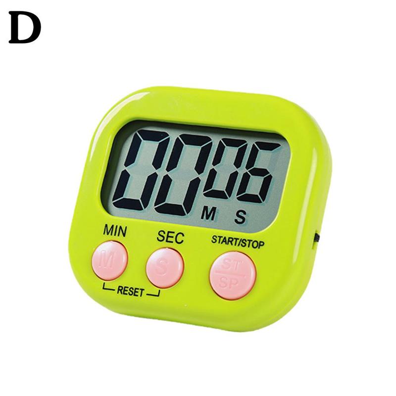 Digital Timer Big Screen Timer Magnetic LCD Kitchen Countdown Timer Alarm Stand Kitchen Timer Practical Cooking Alarm Clock: green
