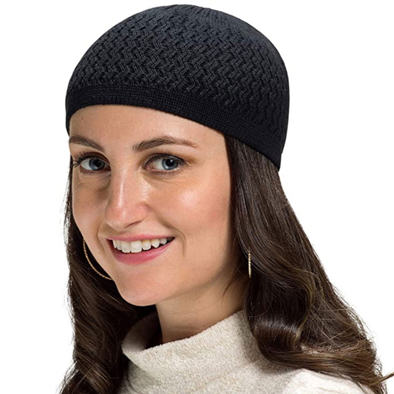 Bonnet de prière pour hommes musulmans, en Crochet de crâne islamique, en paquet, chapeaux turcs de couleurs unies
