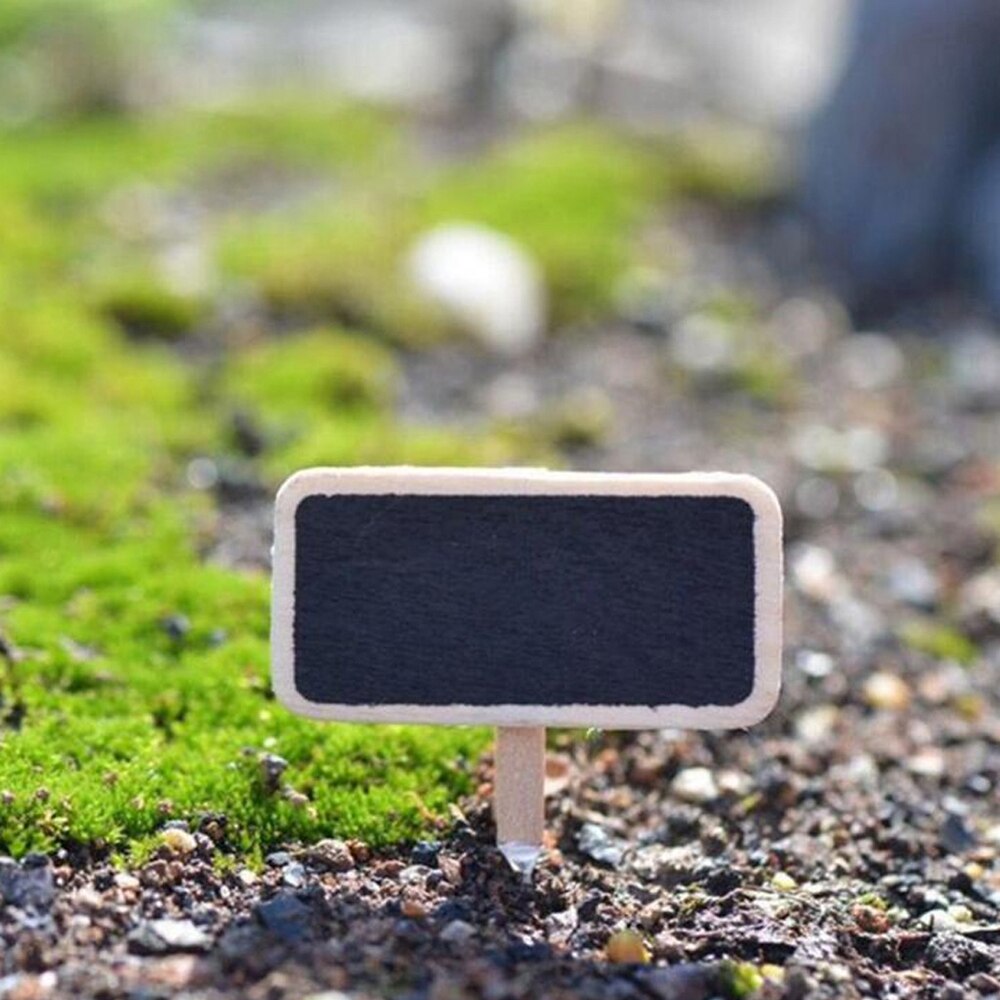 50pcs Mini blackboard wood message slate rectangle clip clip panel card memos label brand price board