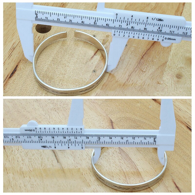 0-80mm/150mm 0.5mm Vernier Double Scale Plastic Vernier Measuring Student Mini Tool Ruler DIY Model Making