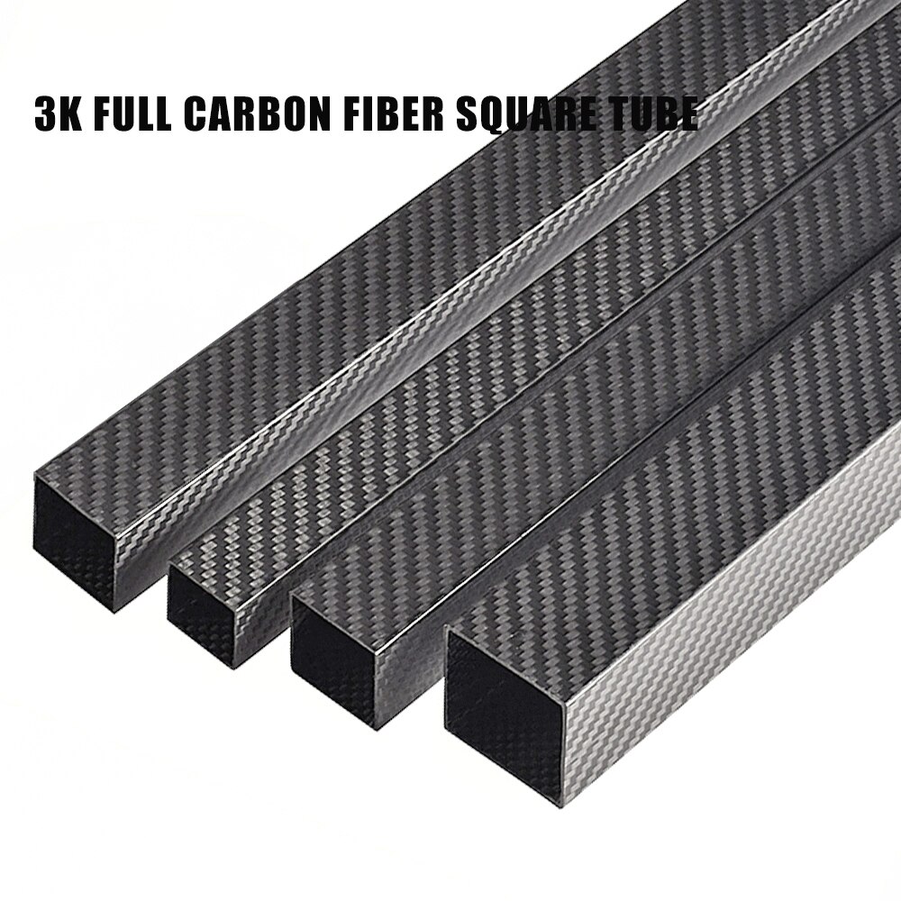 1 Piece Of 3K Full Carbon Fiber Square Tube High Strength Length 500mm OD 8 10 12 15 18 20 22 24 25 26 28mm Twill Matte
