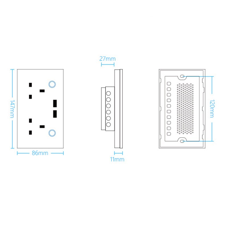 ASEER UK Double usb Universal wifi socket,WIFI wall outlet with USB,WIFI Smart USB Wall Socket compatible alexa,google assistant