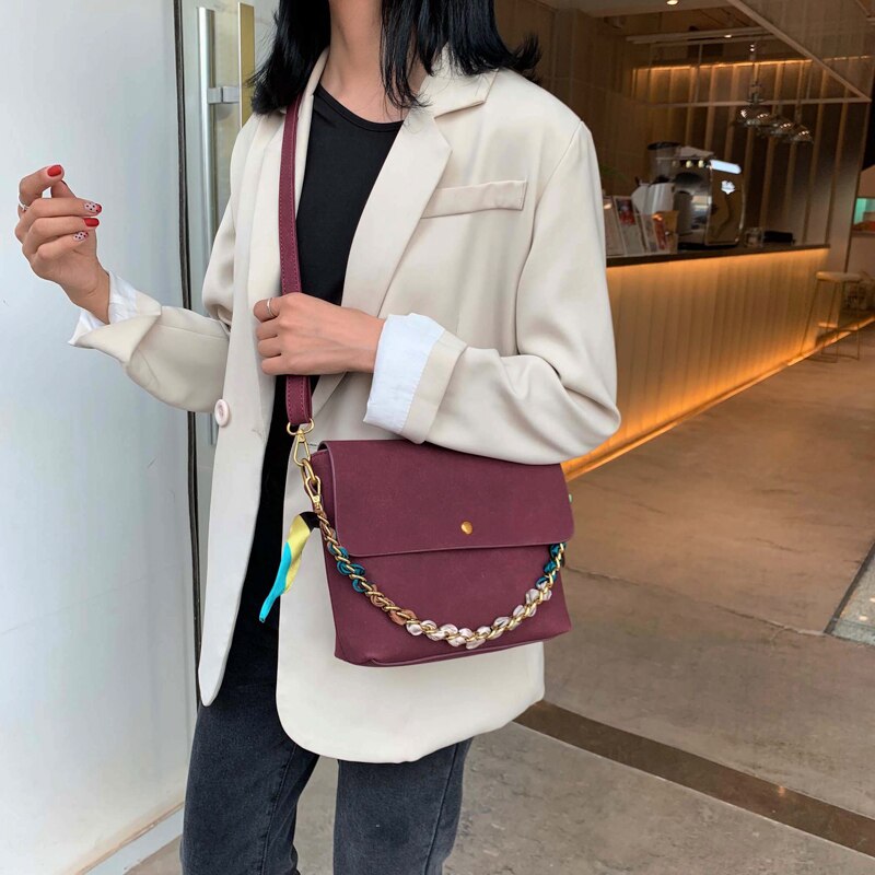 All-match solid color handbag exquisite shopping bag retro casual lady handbag college style one-shoulder diagonal bag