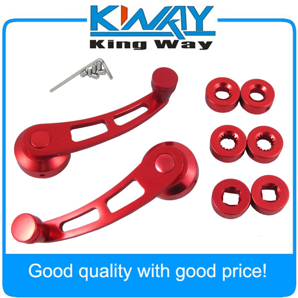 2 x 90mm Universal Aluminum Car Window Crank Winder Door Handle Kit left right Racing Style