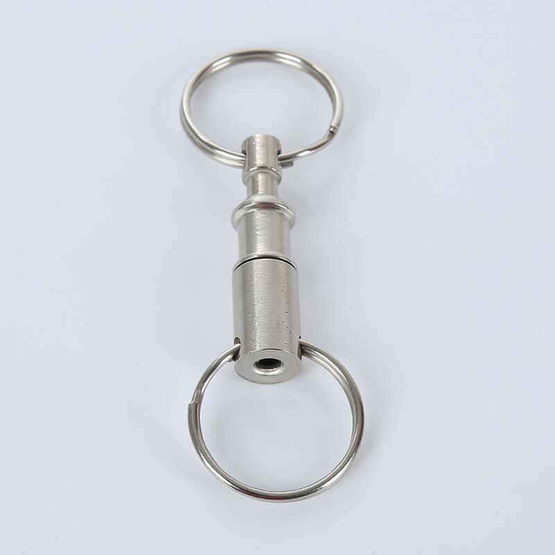 1 pièces porte-clés détachable double porte-clé en acier chromé porte-clés amovible porte-clés