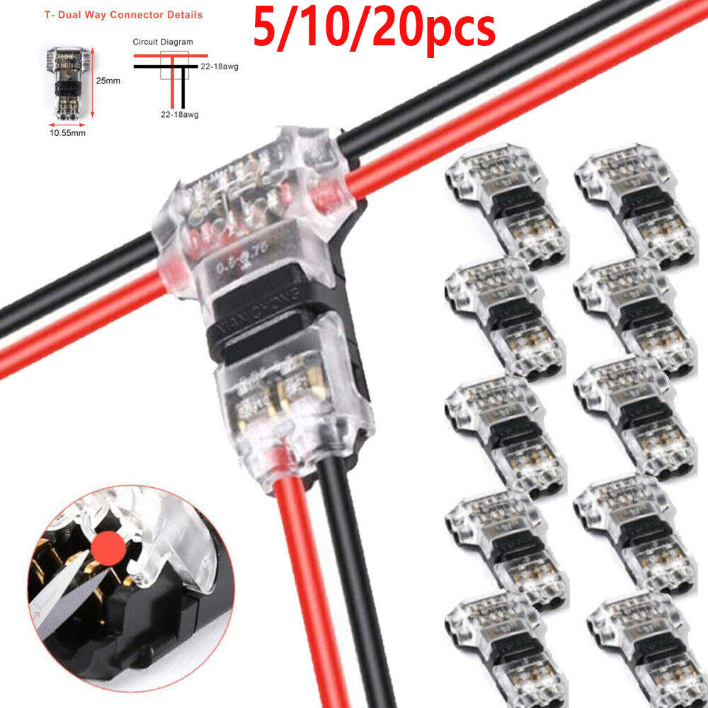 Cable de 12V conector a presión conexiones terminales carpinteros enchufe automático 1/5/10/20 unids/set