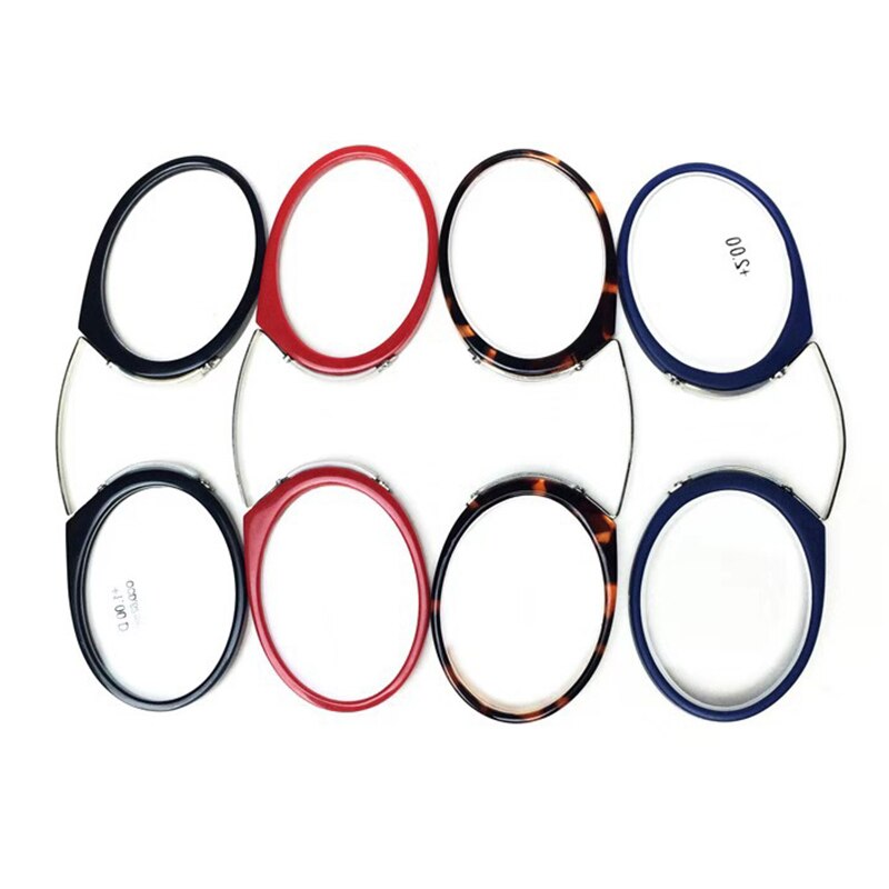 SAOIOAS TR90 plegable Clip nariz gafas de lectura hombres mujeres fácil de llevar con caja de tarjeta redonda gafas de prescripción hombres + 1,0 + 2,0 + 2,5