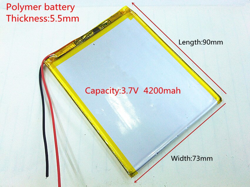3.7 V 4200 mAh li-Polymer Lithium Li-Po Oplaadbare Batterij Voor PSP GPS DVD PAD e-book tablet pc power bank 557390