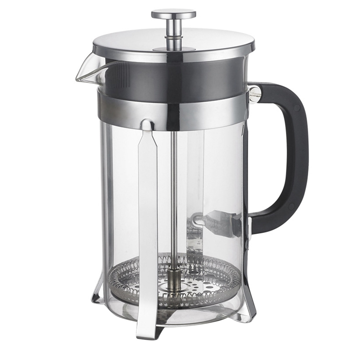 Cafetière à presse française avec 1000ml grande capacité, cafetière à main domestique résistant à la chaleur pour 5-8 Peolple Use