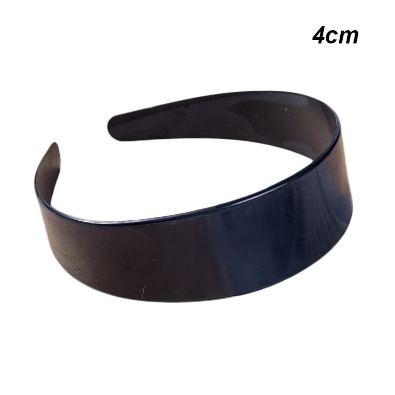 Neue 10 teile/los 2.5/2.8/3.8/4 cm breite Kunststoff Flache Stirnband für Frauen Mädchen Schwarz Weiß haarbänder Pad für DIY Lünette Reifen Material: 03 Schwarz 4cm weit