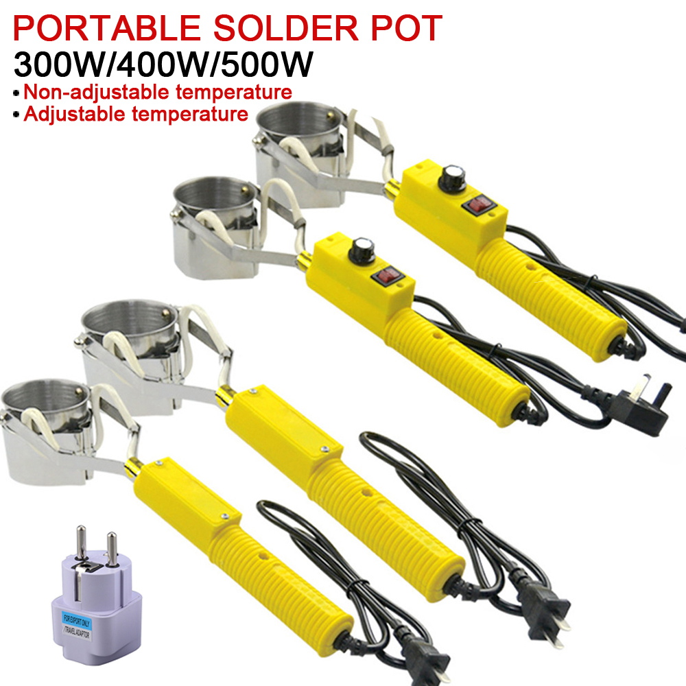 300W/400W/500W Portable Solder Pot Tin Melting Furnace Handheld Adjustable Temperature Control Desoldering Bath Tool