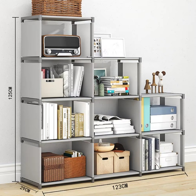 Estantería sencilla, estante multifunción resistente y estable, estante de almacenamiento fácil de mover, estantería de suelo a techo de minimalista: Blanco