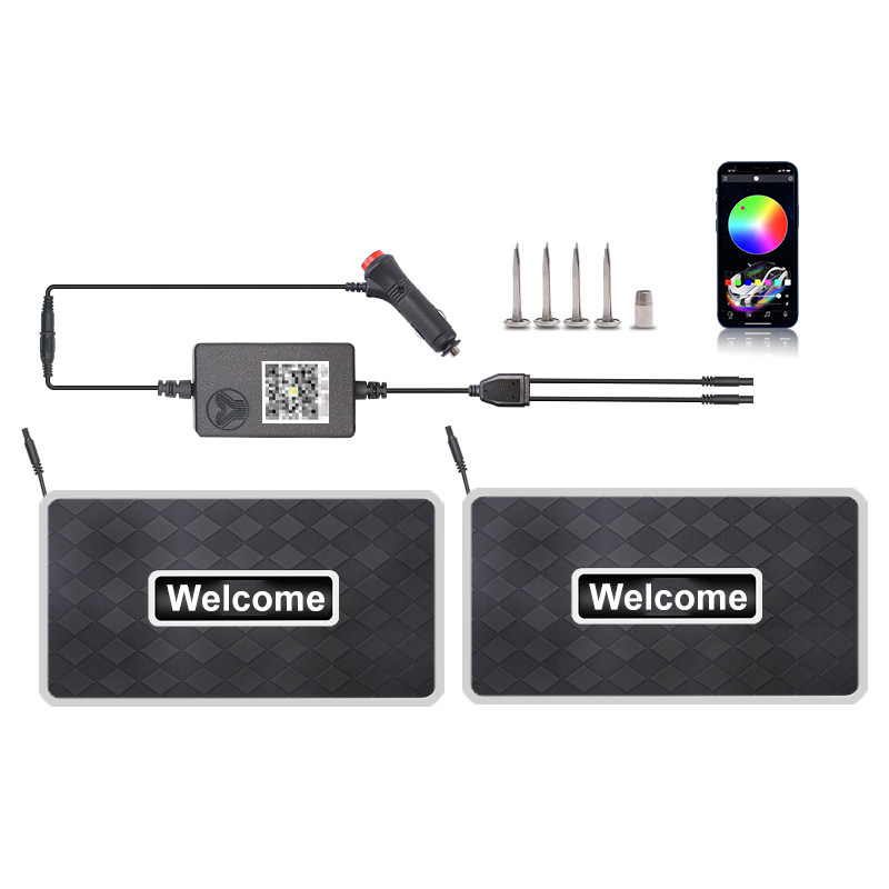 Luces ambientales interiores universales 2/4 en 1 para coche, 12V, 5V, aplicación sinfónica, 213 colores, alfombrillas Led para suelo de coche, accesorios de decoración de luz: Color blanco cálido